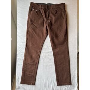 Fried Denim - Brown Slim Fit Jeans - Size 36W X 32L